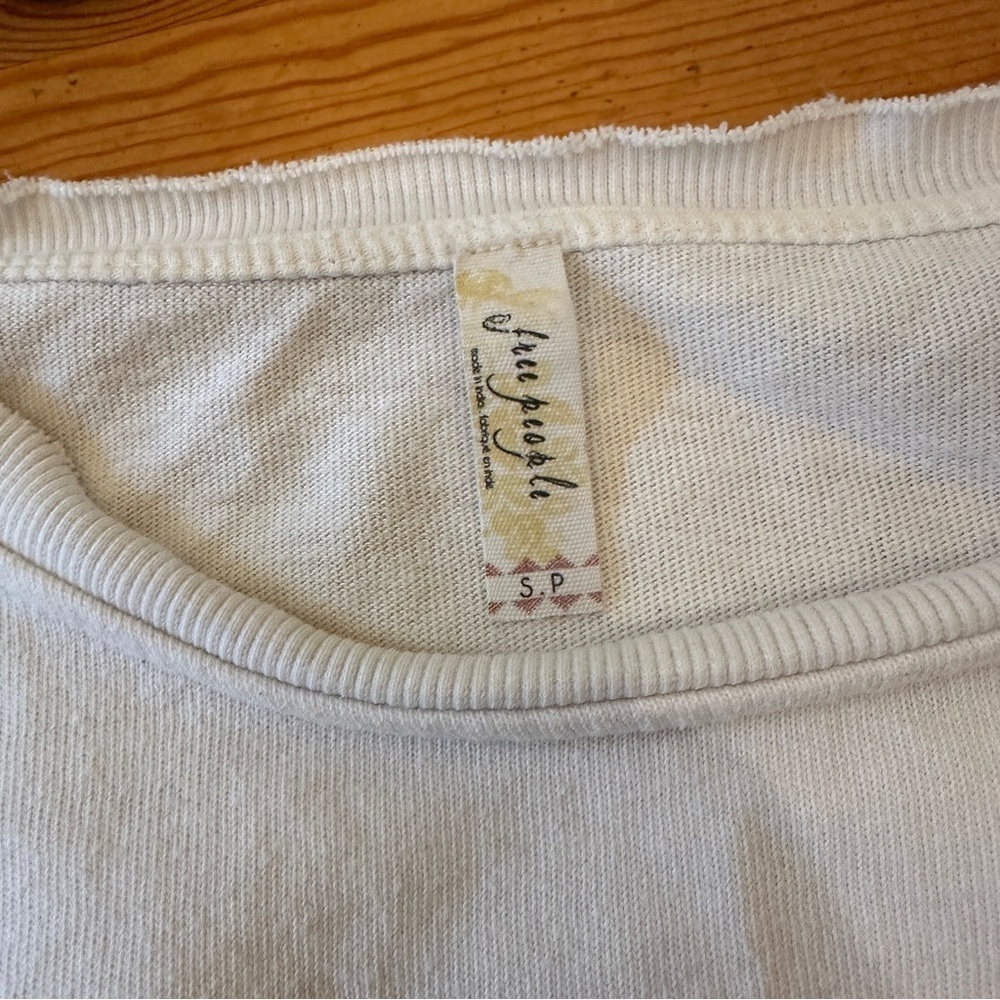 FREE PEOPLE Grandpa Jersey Outer Sunset Top in Ivory Lace women - S - Picture 9 of 11